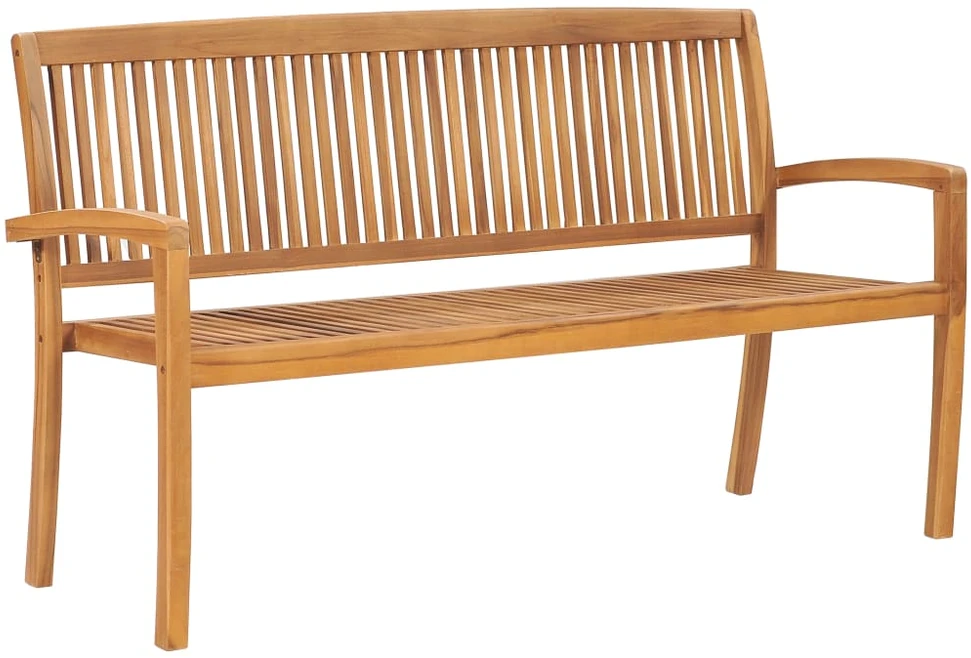 Sudedamas sodo suoliukas su pagalvėle, 159 cm, tikmedis