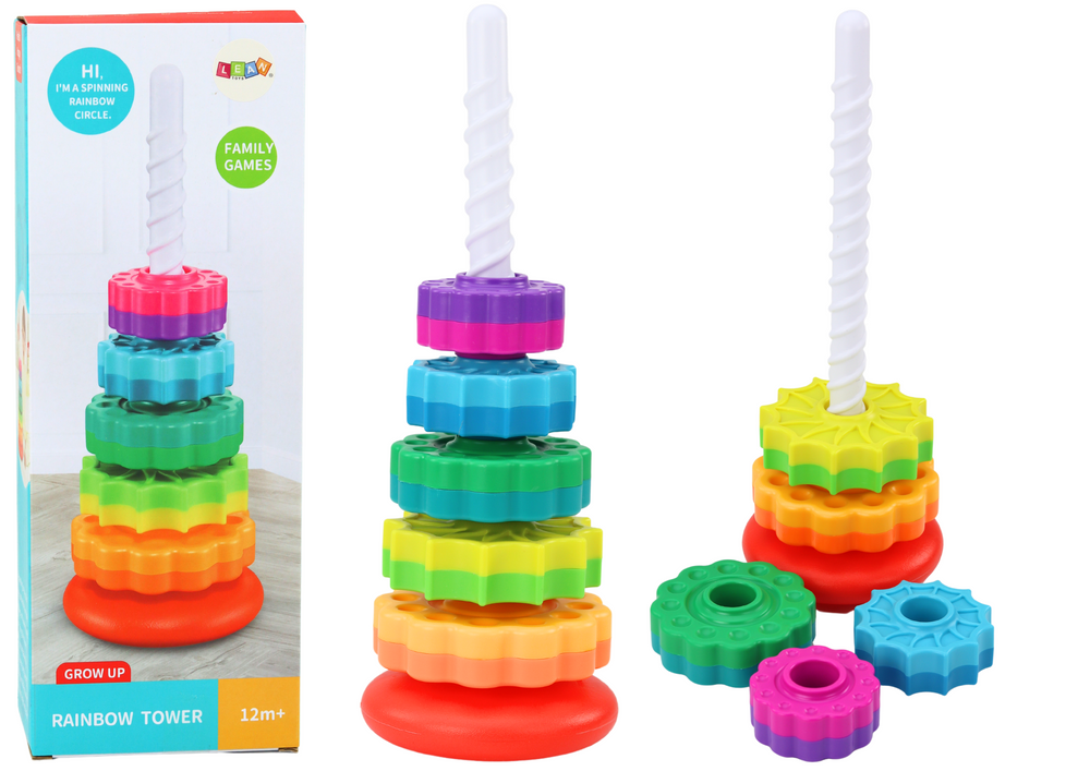 Dėlionė Lean Toys Sukamoji piramidės formos rūšiuoklė 36cm