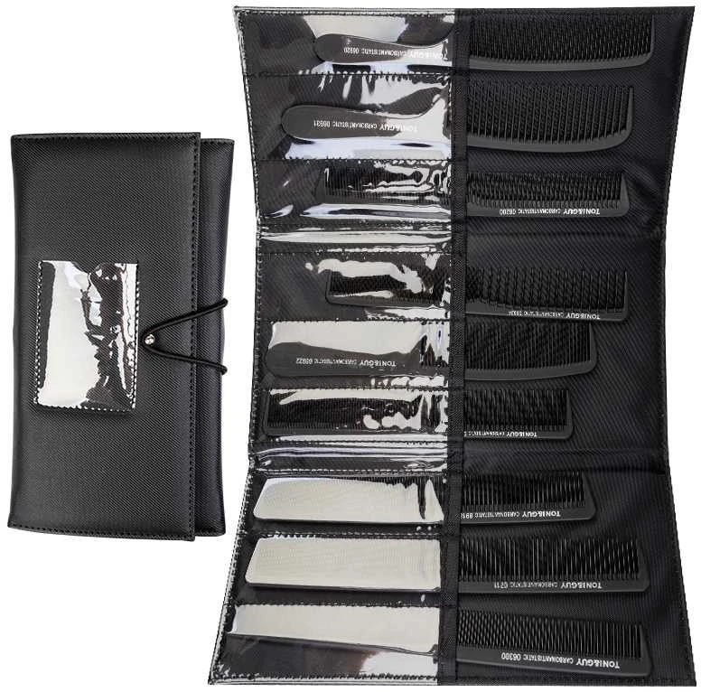 Activeshop Šukų rinkinys su dėklu Toni&amp;Guy Carbon N-20, 9 vnt.