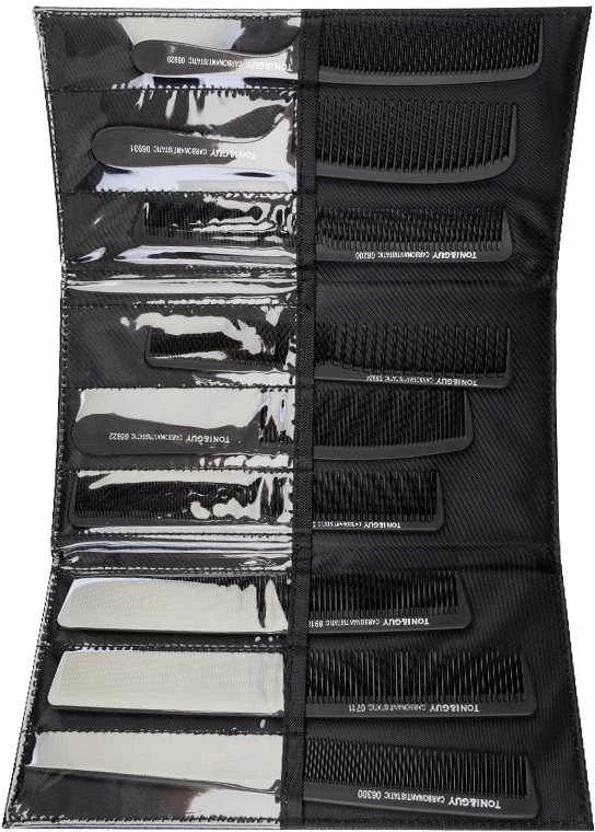 Activeshop Šukų rinkinys su dėklu Toni&amp;Guy Carbon N-20, 9 vnt.