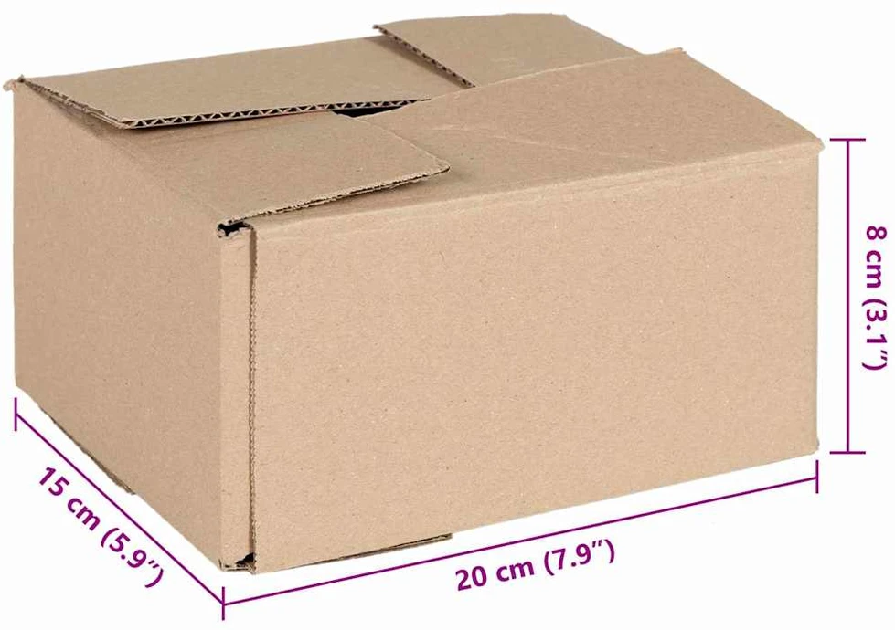 Sulankstoma dėžė 50 vnt. Natūrali 20 x 15 x 10 cm Kartonas