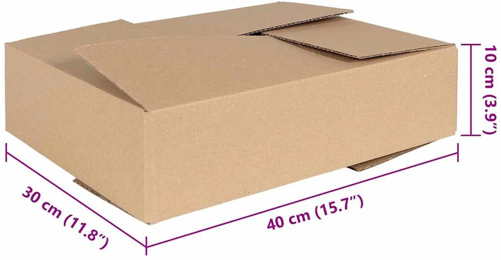 Sulankstoma dėžė 50 vnt. Natūrali 40 x 30 x 10 cm Kartonas
