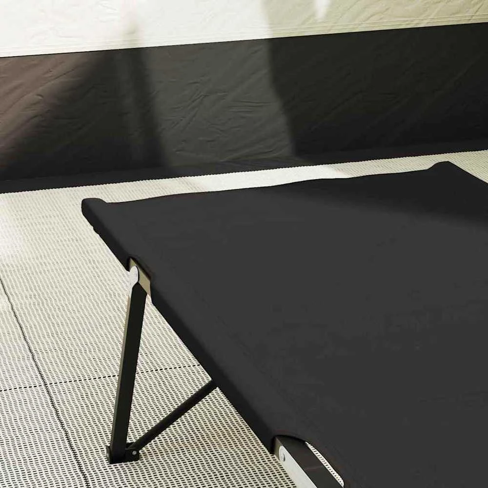 Sulankstoma Kempingo Lova Juoda 206 x 76 x 74 cm