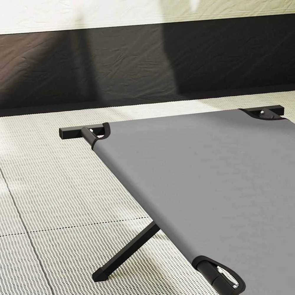 Sulankstoma Kempingo Lova Pilka 210 x 80 x 46 cm