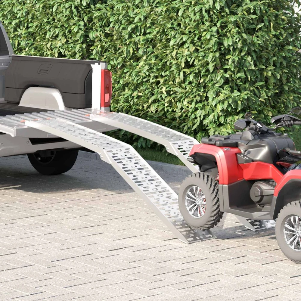 Sulankstoma motociklinės rampos 340 kg per rampa 2 pcs Sidabro