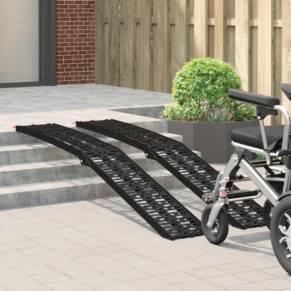 Sulankstoma motociklinės rampos 340 kg per rampa 2 vnt. Juodas