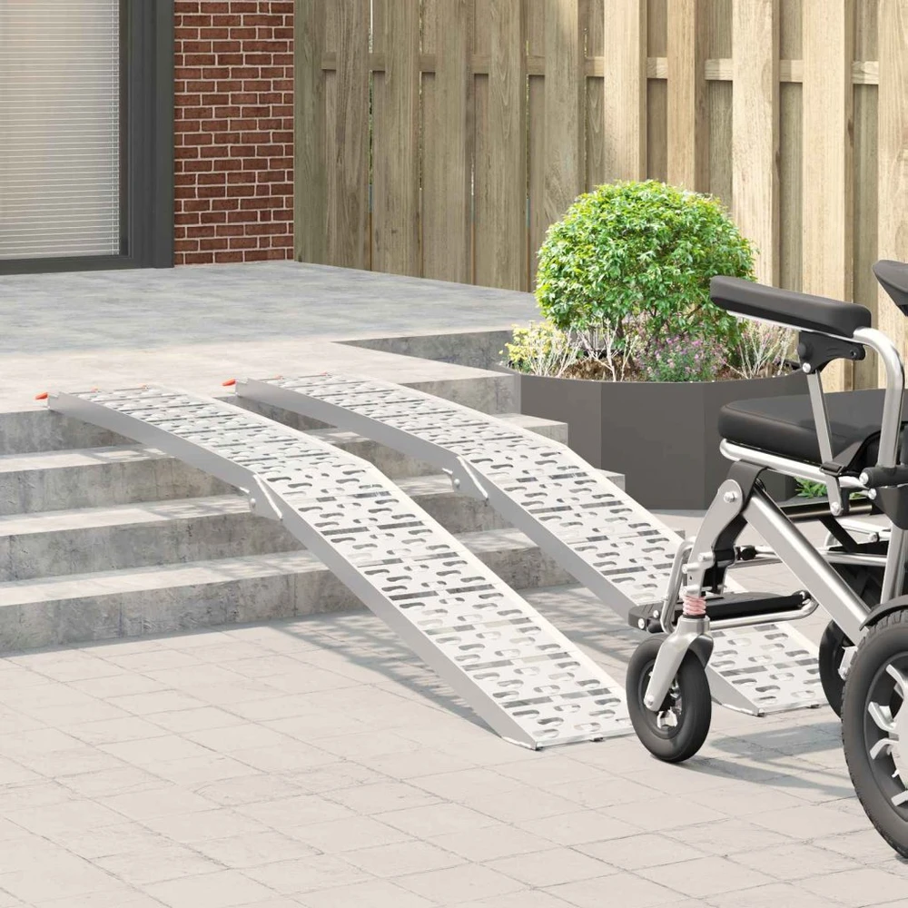 Sulankstoma motociklinės rampos 340 kg per rampa 2 pcs Sidabro