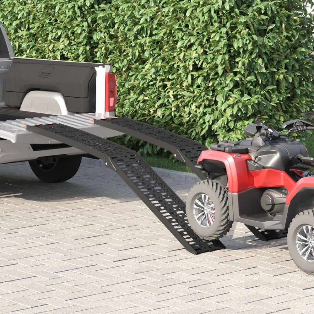 Sulankstoma motociklinės rampos 340 kg per rampa 2 vnt. Juodas