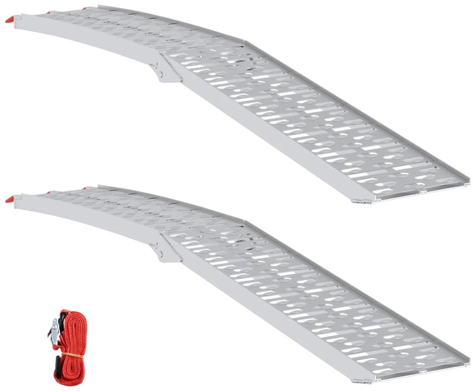 Sulankstoma motociklinės rampos 340 kg per rampa 2 pcs Sidabro