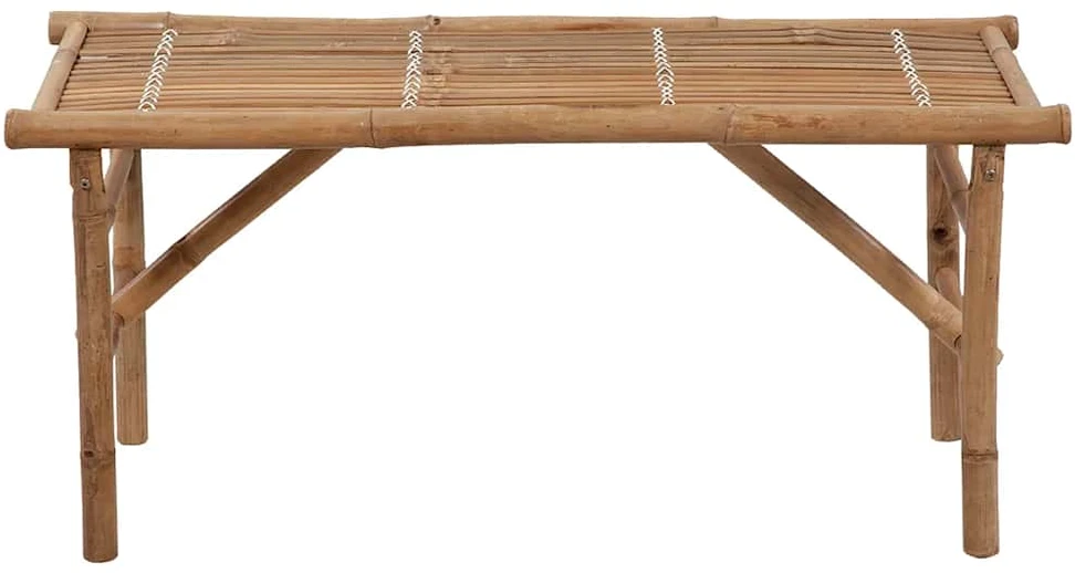 Sulankstomas sodo suoliukas su pagalvėle, 118cm, bambukas