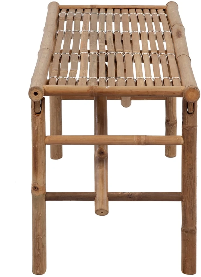 Sulankstomas sodo suoliukas su pagalvėle, 118cm, bambukas