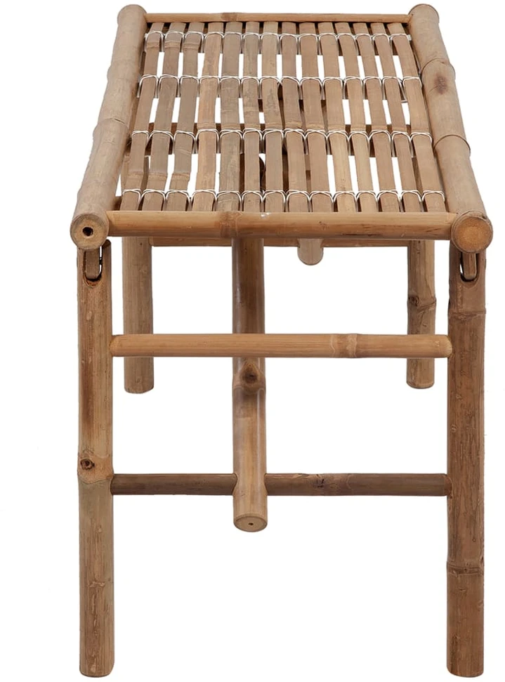 Sulankstomas sodo suoliukas su pagalvėle, 118cm, bambukas
