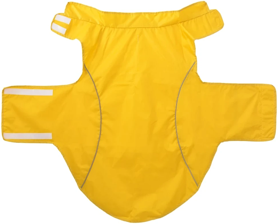 Šuns lietpaltis su šviesą atspindinčiomis juostelėmis, poliesteris, geltonas, 4XL