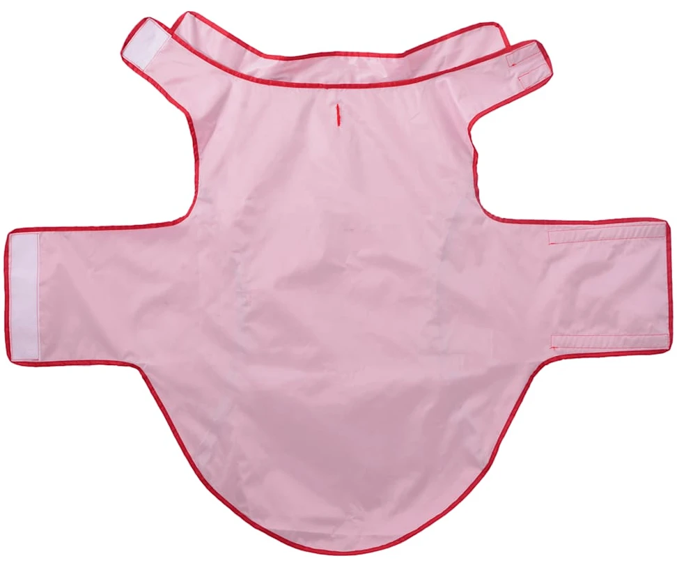 Šuns lietpaltis su šviesą atspindinčiomis juostelėmis, poliesteris, raudonas, 3XL