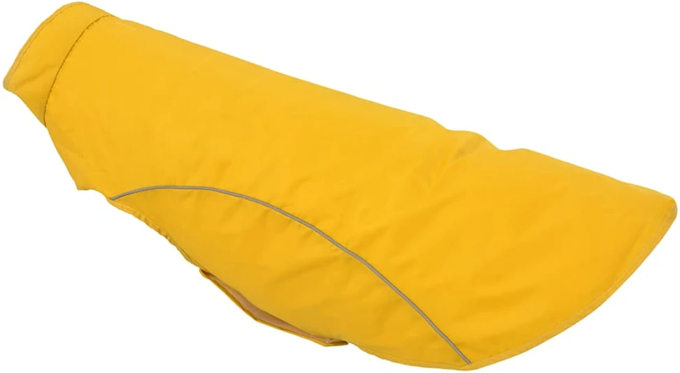 Šuns lietpaltis su šviesą atspindinčiomis juostelėmis, poliesteris, geltonas, 4XL