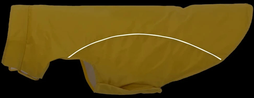 Šuns lietpaltis su šviesą atspindinčiomis juostelėmis, poliesteris, geltonas, 4XL