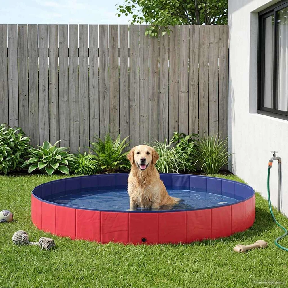 Šunų baseinas Ø300 x 38 cm Storas PVC Raudona