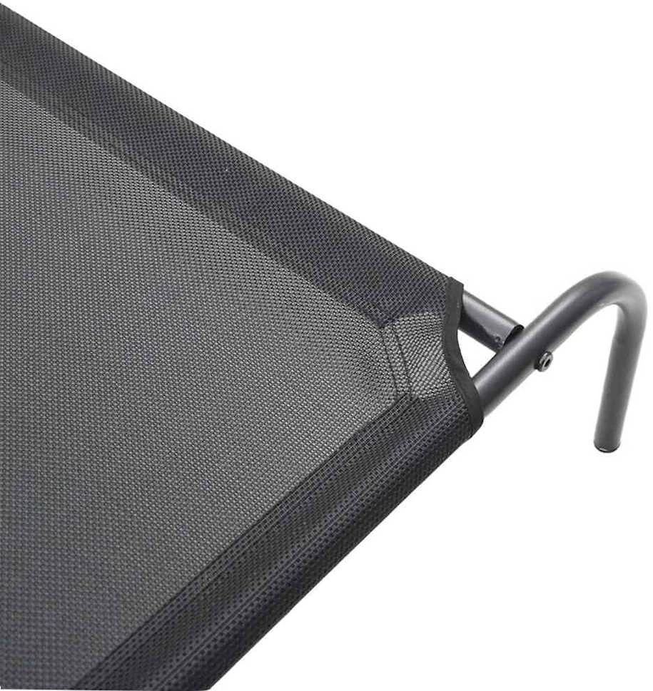 paaukštinta lova šuniui juoda 130x80x20 cm tekstilės ir plieno