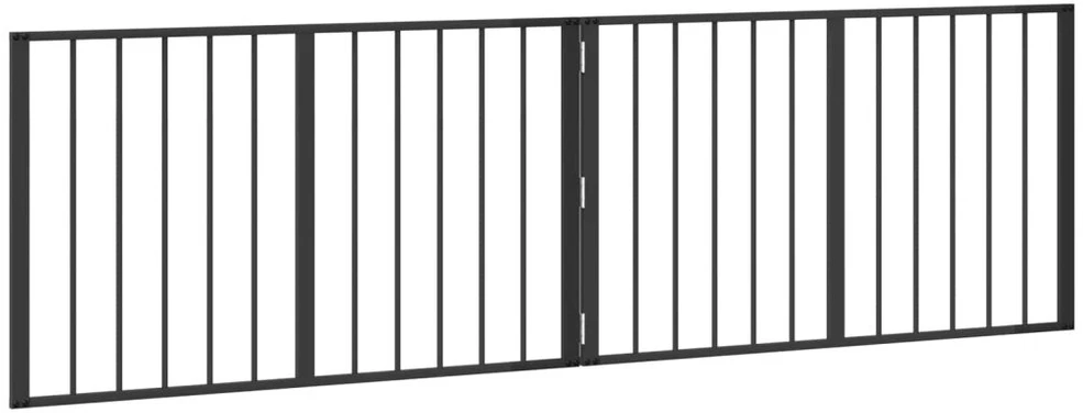 Šunų vartai 2 vnt. Juoda 100 x 60 cm Galvanizuotas plienas