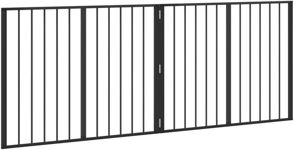 Šunų vartai 2 vnt. Juoda 100 x 80 cm Galvanizuotas plienas