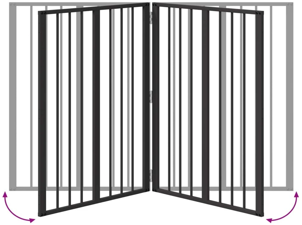 Šunų vartai 2 vnt. Juoda 60 x 80 cm Galvanizuotas plienas