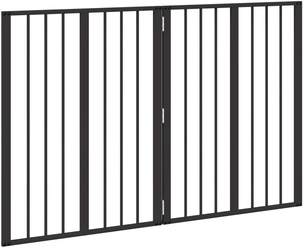 Šunų vartai 2 vnt. Juoda 60 x 80 cm Galvanizuotas plienas