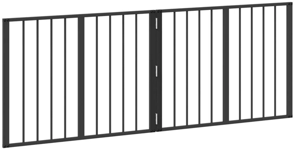 Šunų vartai 2 vnt. Juoda 80 x 60 cm Galvanizuotas plienas
