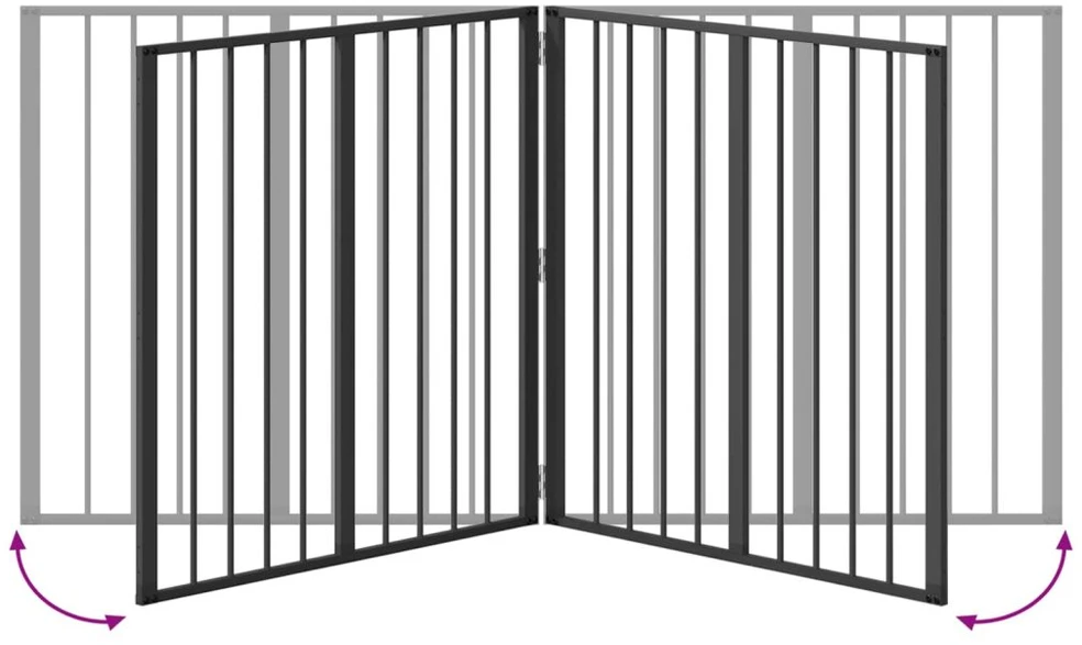Šunų vartai 2 vnt. Juoda 80 x 80 cm Galvanizuotas plienas