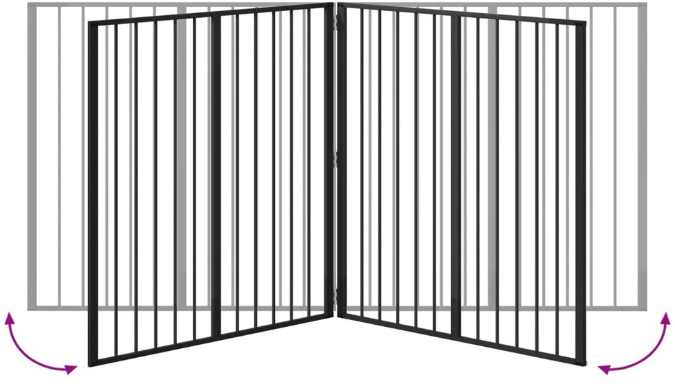 Šunų vartai 4 vnt. Juoda 100 x 100 cm Galvanizuotas plienas