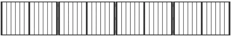 Šunų vartai 4 vnt. Juoda 100 x 60 cm Galvanizuotas plienas