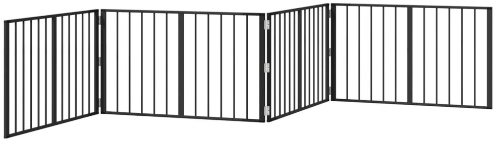 Šunų vartai 4 vnt. Juoda 100 x 60 cm Galvanizuotas plienas