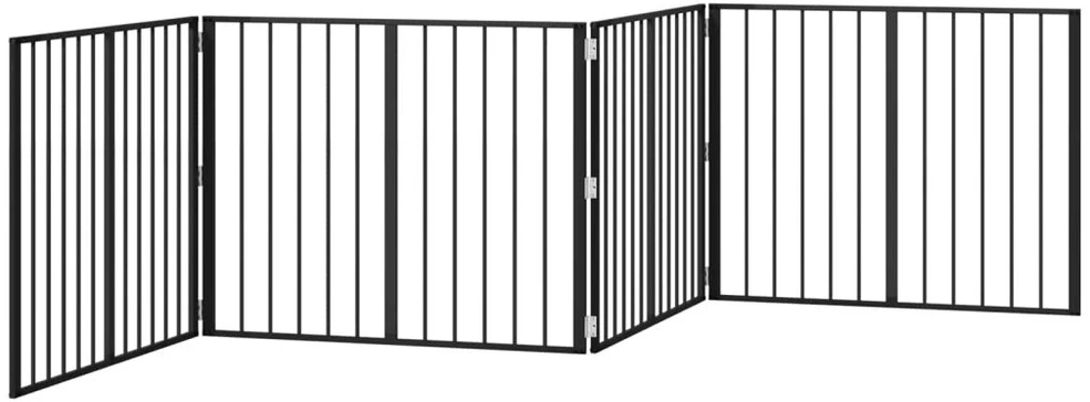 Šunų vartai 4 vnt. Juoda 100 x 80 cm Galvanizuotas plienas