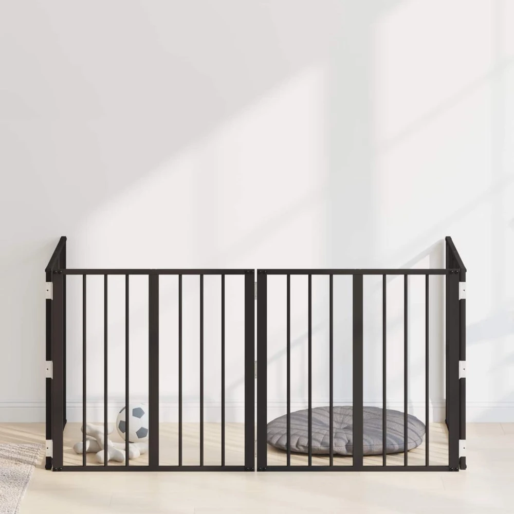 Šunų vartai 4 vnt. Juoda 60 x 60 cm Galvanizuotas plienas