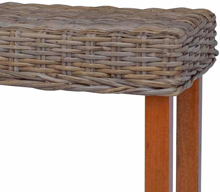 Suoliukas, 110cm, natūralus Kubu ratanas ir mango masyvas