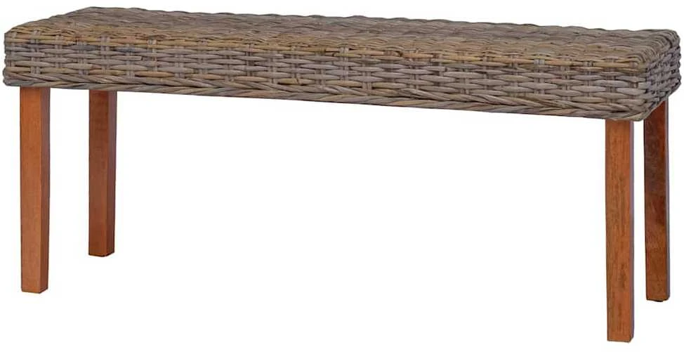 Suoliukas, 110cm, natūralus Kubu ratanas ir mango masyvas