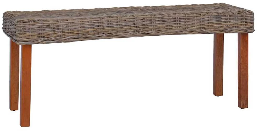 Suoliukas, 110cm, natūralus Kubu ratanas ir mango masyvas