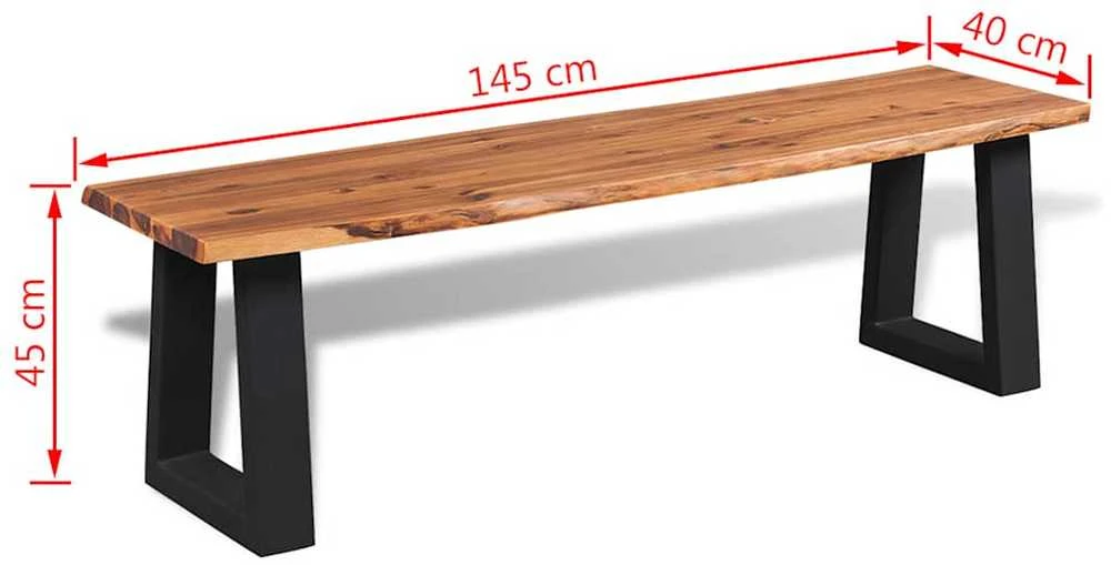 Suoliukas, masyvi akacijos mediena, 145 cm