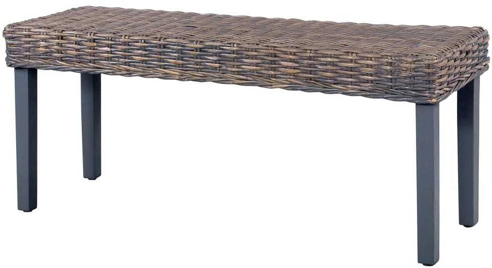 Suoliukas, pilkas, 110cm, Kubu ratanas ir mango masyvas