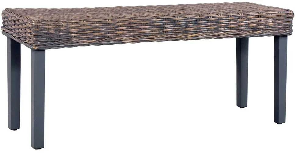 Suoliukas, pilkas, 110cm, Kubu ratanas ir mango masyvas