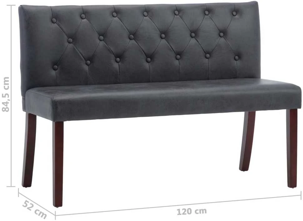 Suoliukas, pilkos spalvos, 120cm, dirbtinė versta oda