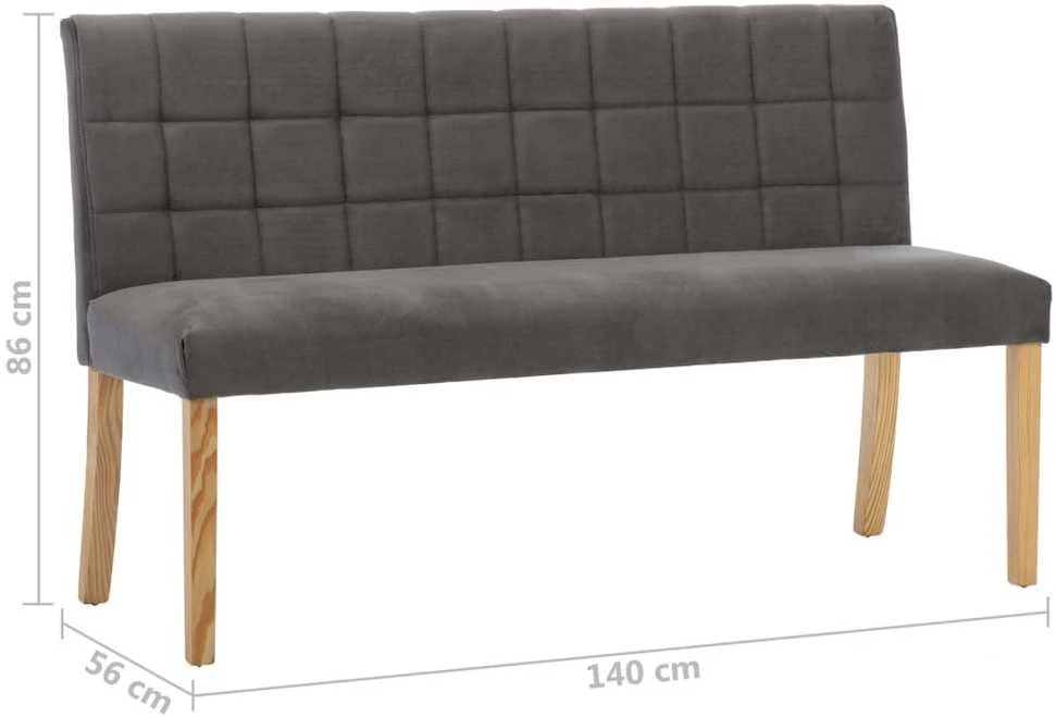 Suoliukas, pilkos spalvos, 140cm, aksomas
