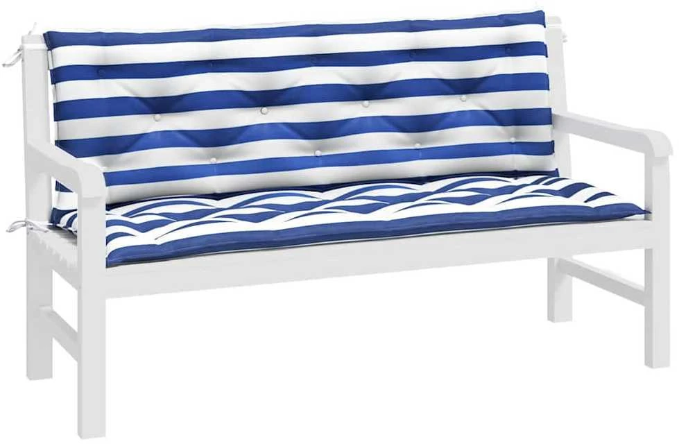 Suoliuko pagalvėlės, 2vnt., mėlynos/baltos, 150x50x7cm, audinys