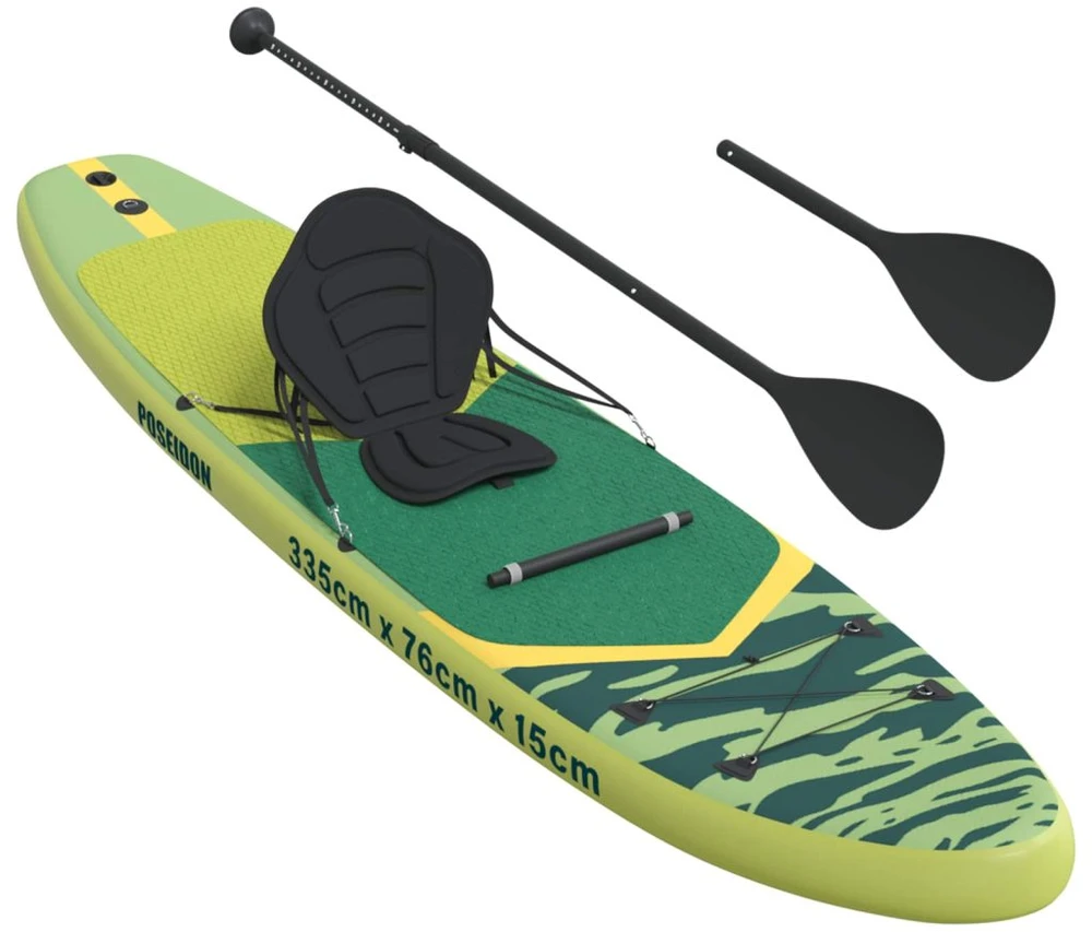 SUP lenta su sėdyne 2-in-1 POSEIDON 335 x 76 x 15 cm Žalia