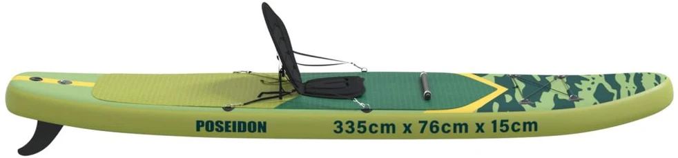 SUP lenta su sėdyne 2-in-1 POSEIDON 335 x 76 x 15 cm Žalia