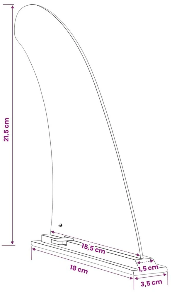 SUP plunksna 3,5 x 18 x 21,5 cm Nailonas Juoda