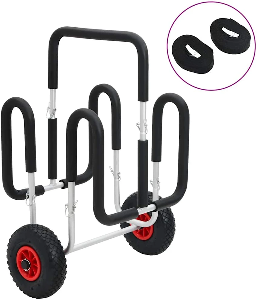 Baidarės vežimėlis 2 lentoms, aliuminis, 90kg