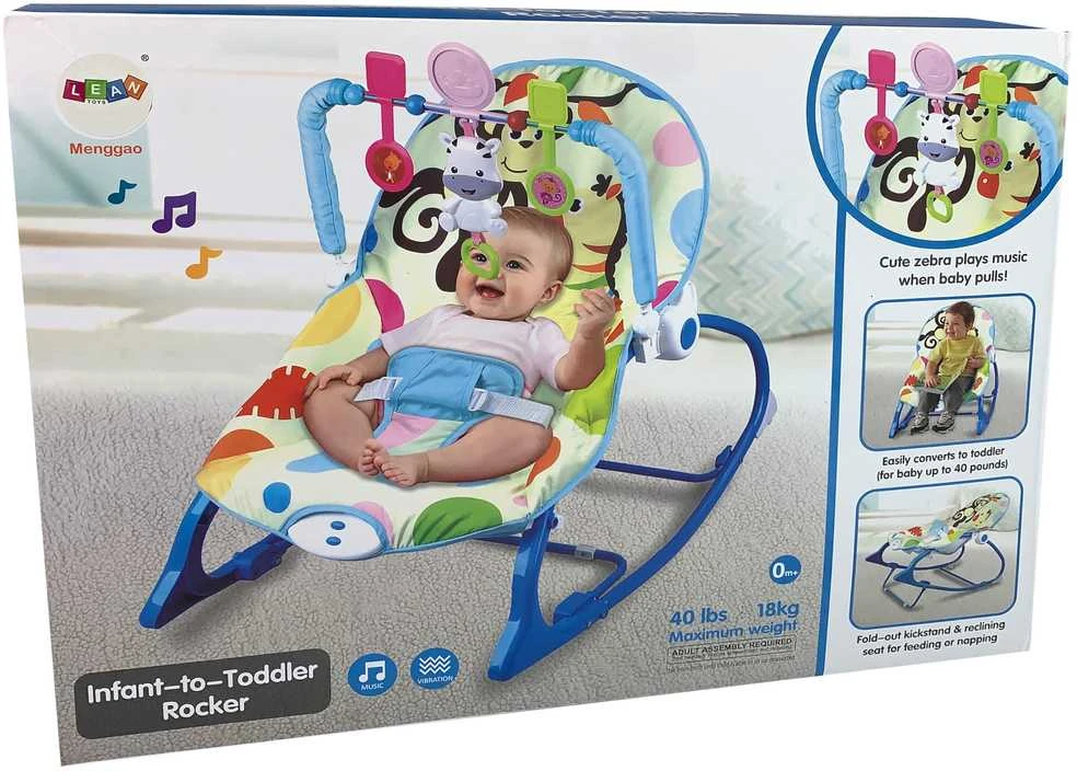 Lean Toys 2-in-1 sūpuoklės-kėdutė su zebru
