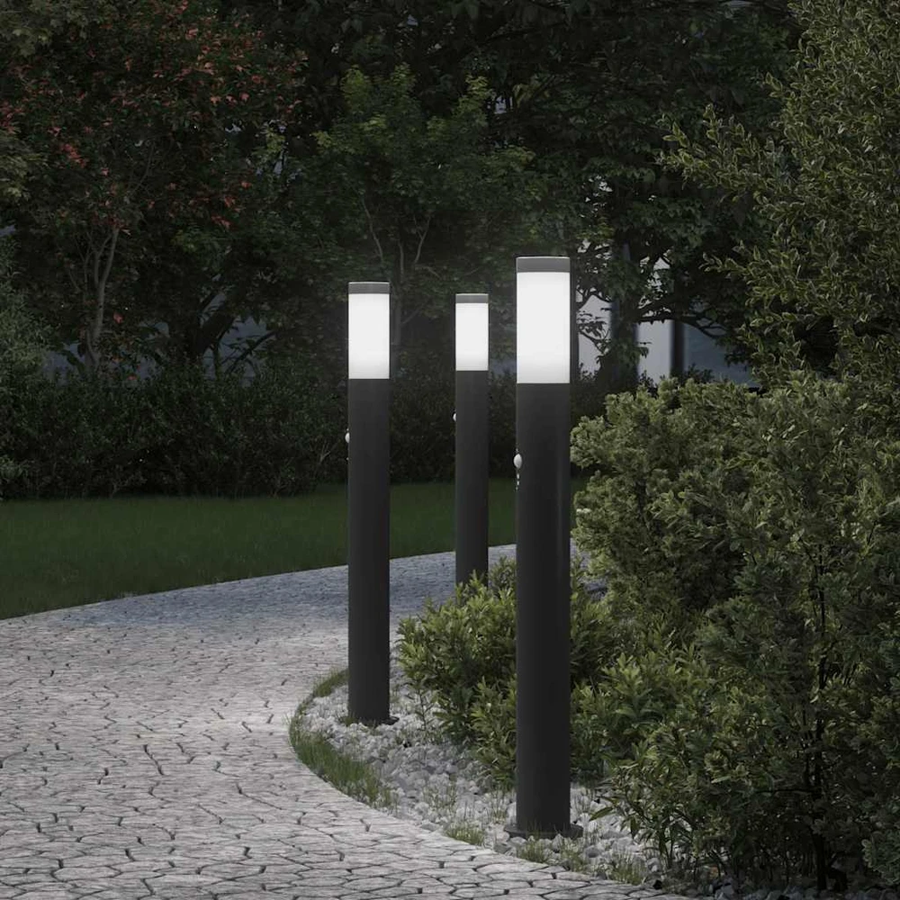 Pakabinamas šviestuvas Šviestuvai su jutikliu, 3 vnt., 80 cm, nerūdijantis plienas, IP44