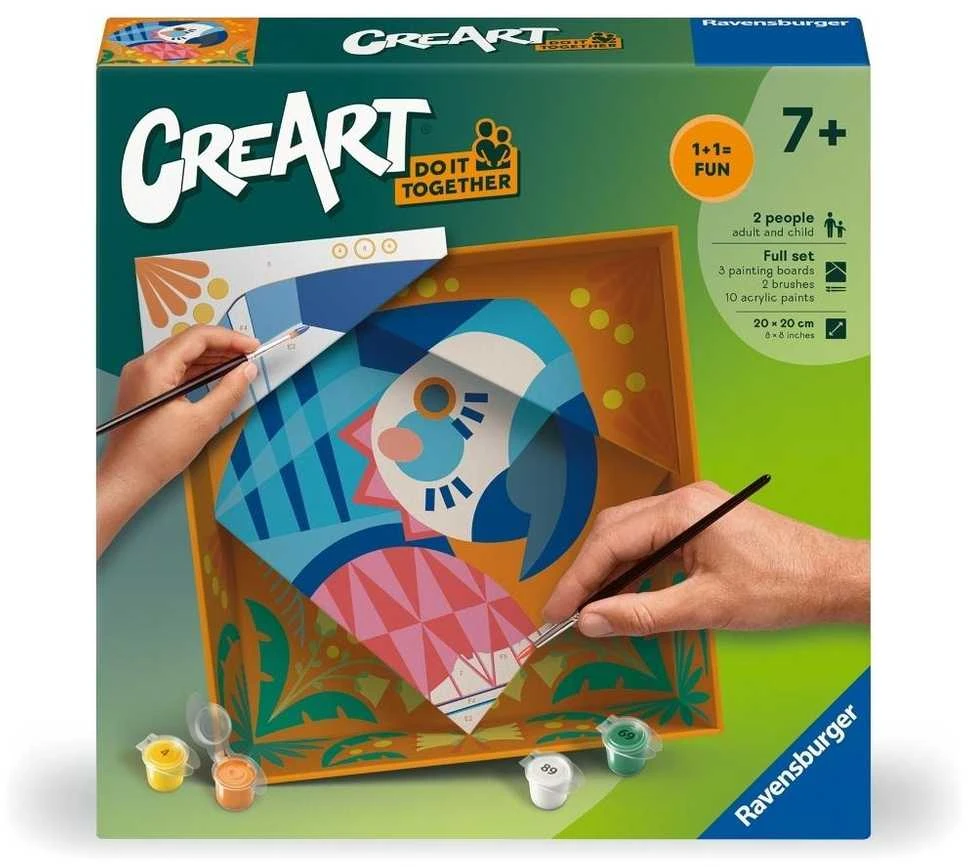 Dėlionė Ravensburger Tapyba pagal numerius CreArt Do it together Papūga