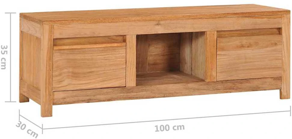 TV staliukas Televizoriaus spintelė, 100x30x35cm, tikmedžio medienos masyvas